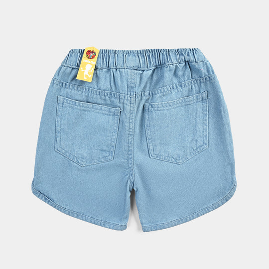 Girls Denim rigid Short Love-Ice Blue