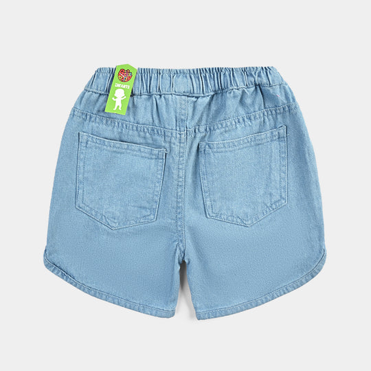 Infant Girls Denim rigid Short Love-Ice Blue