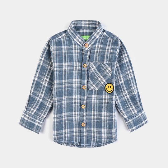 Infant Boys Flannel Basic Casual Shirt (Smiley)