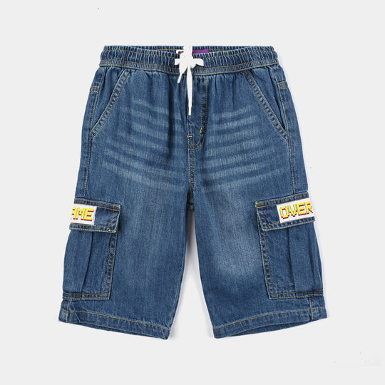 Boys Denim Short Game Over-LT.Blue