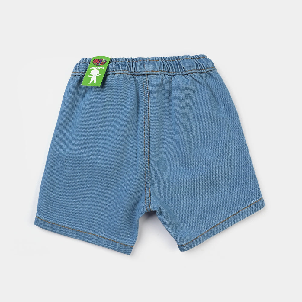 Infant Boys Denim rigid Short Frog-LT.Blue