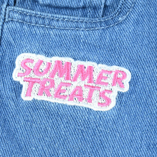 Infant Girls Denim Rigid Short Threats-Light Blue