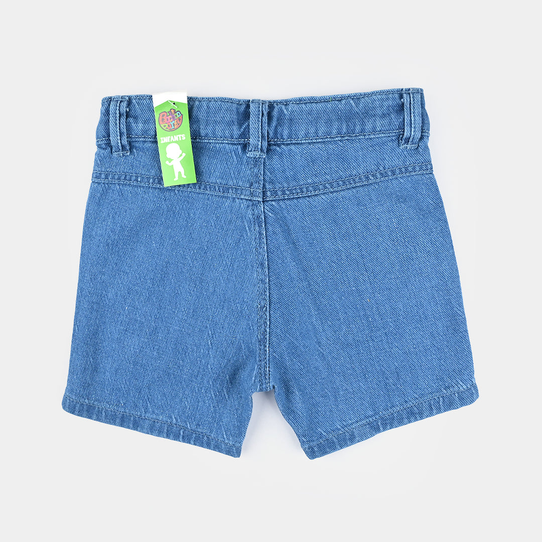 Infant Girls Denim Rigid Short Threats-Light Blue