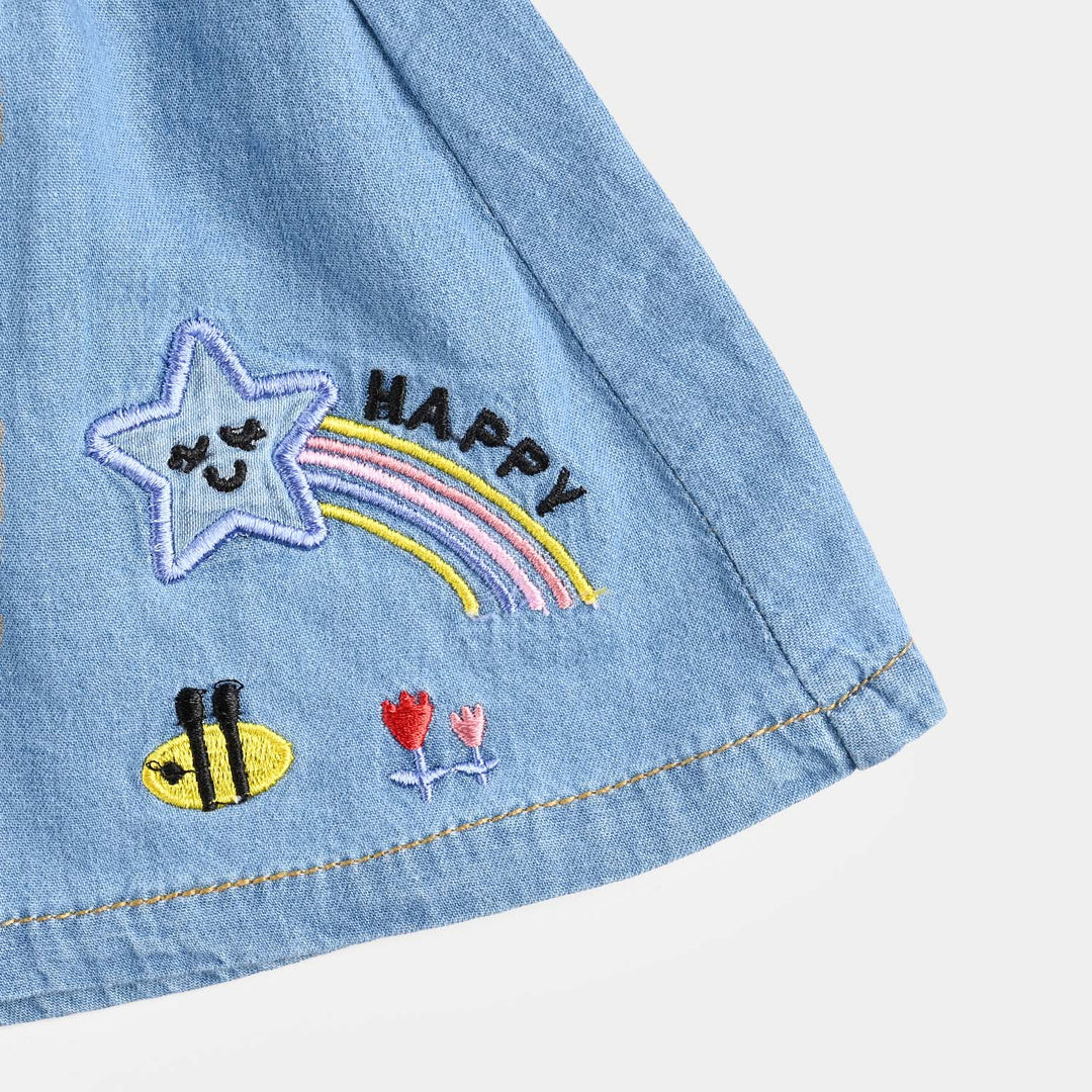 Infant Girls Denim rigid Skirt Soo Cute-LT.Blue