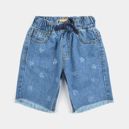 Boys Denim Short Character- Mid Blue