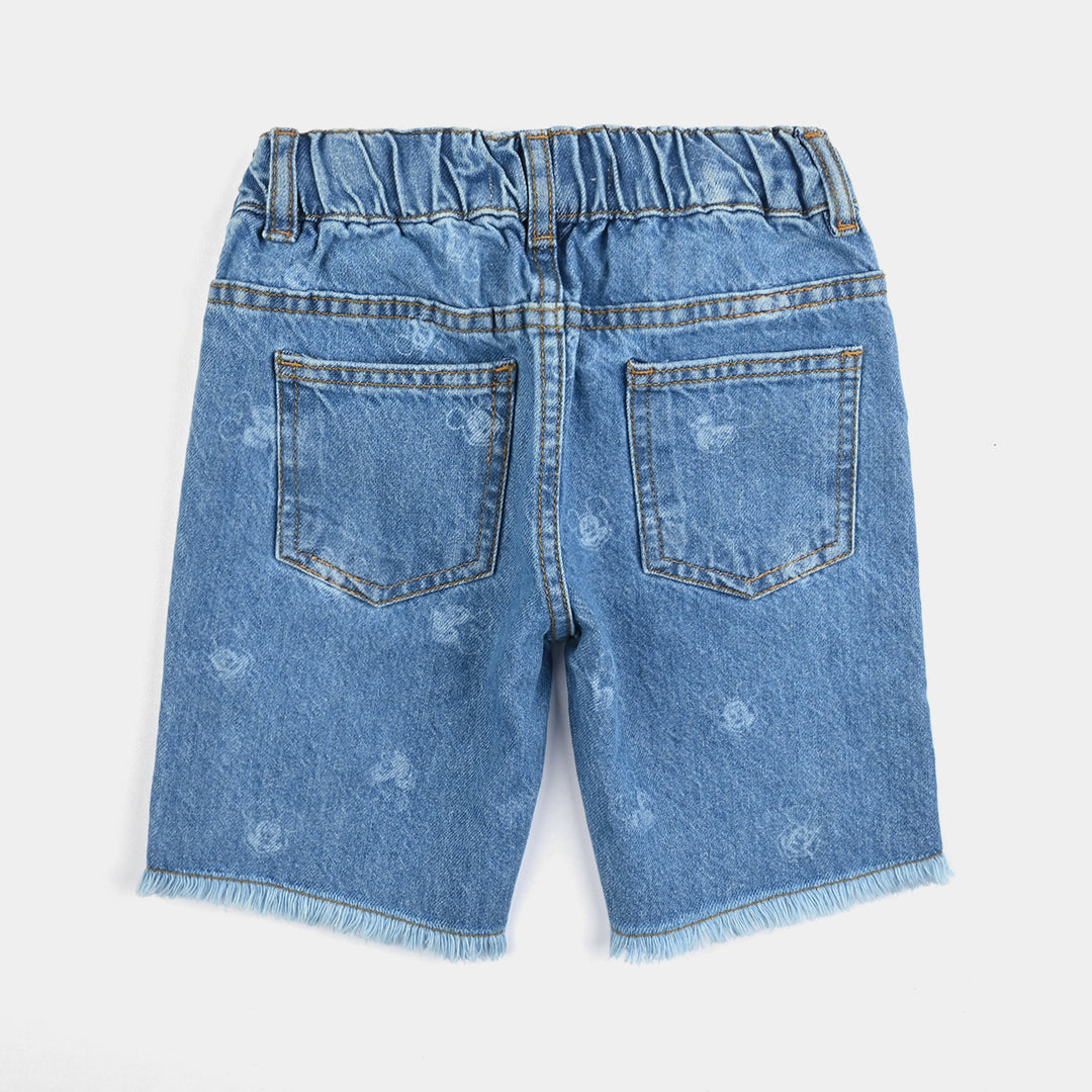 Boys Denim Short Character- Mid Blue