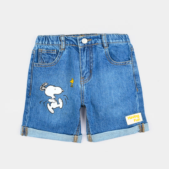 Boys Denim Short Character- LT.Blue