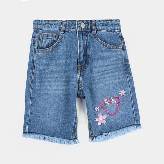 Girls Denim Short-Light Blue