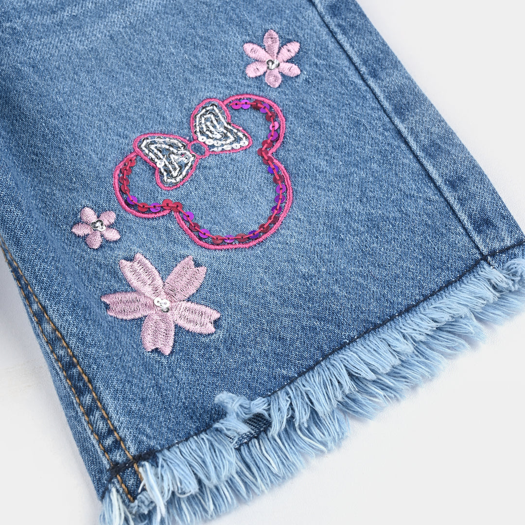 Girls Denim Short-Light Blue