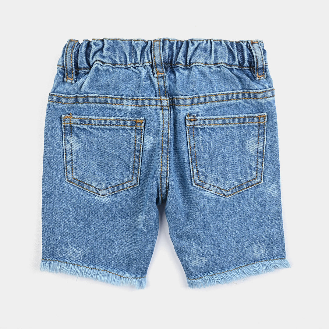 Infant Boys Denim Short Character-Mid Blue