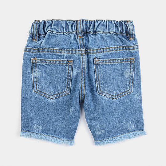 Infant Boys Denim Short Character-Mid Blue
