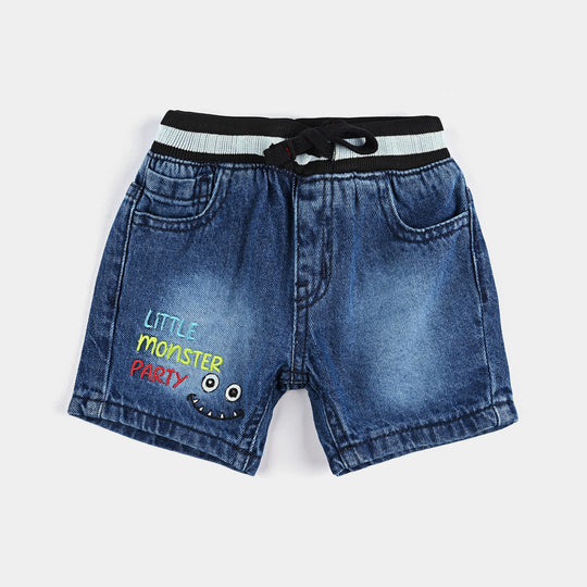 Infant Boys Denim Short Monster-DARK BLUE