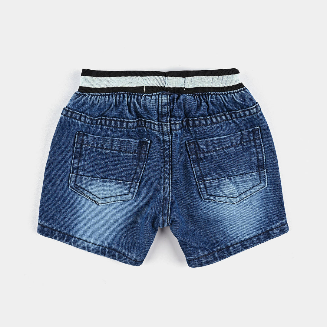 Infant Boys Denim Short Monster-DARK BLUE