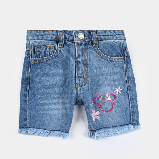 Infant Girls Denim Short-Light Blue