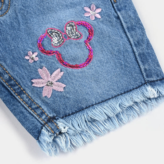 Infant Girls Denim Short-Light Blue