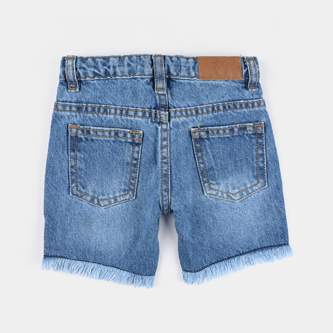 Infant Girls Denim Short-Light Blue