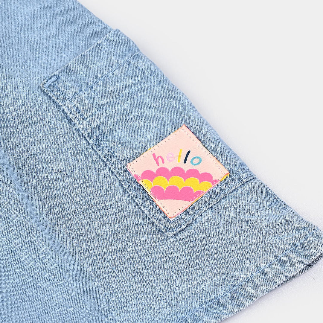 Girls Denim Skirt Hello-LIGHT BLUE