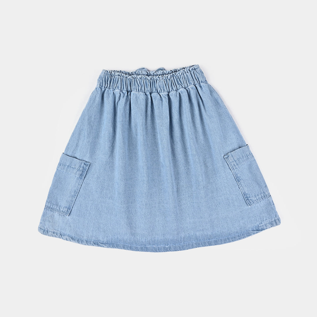 Girls Denim Skirt Hello-LIGHT BLUE