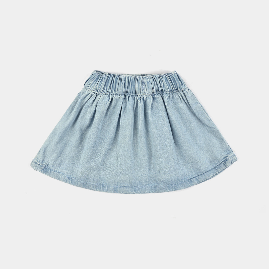 Infant Girls Denim Skirt Cherry And Bunny-LT.Blue