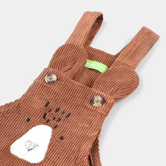 Infant Boys Corduroy Dangri Bear-Rust