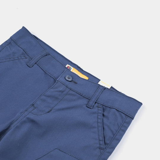 Boys Cotton Twill Cotton Short-Navy Blue