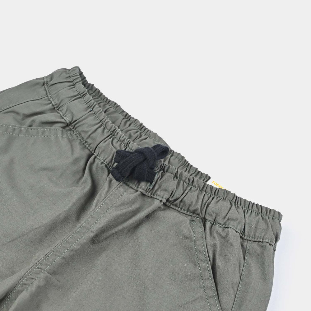 Boys Cotton Twill Short Positive Forever-Miltry Green