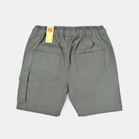 Boys Cotton Twill Short Positive Forever-Miltry Green