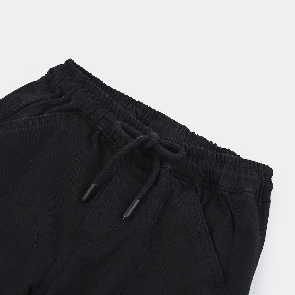 Boys Cotton Twill Short Surf-BLACK