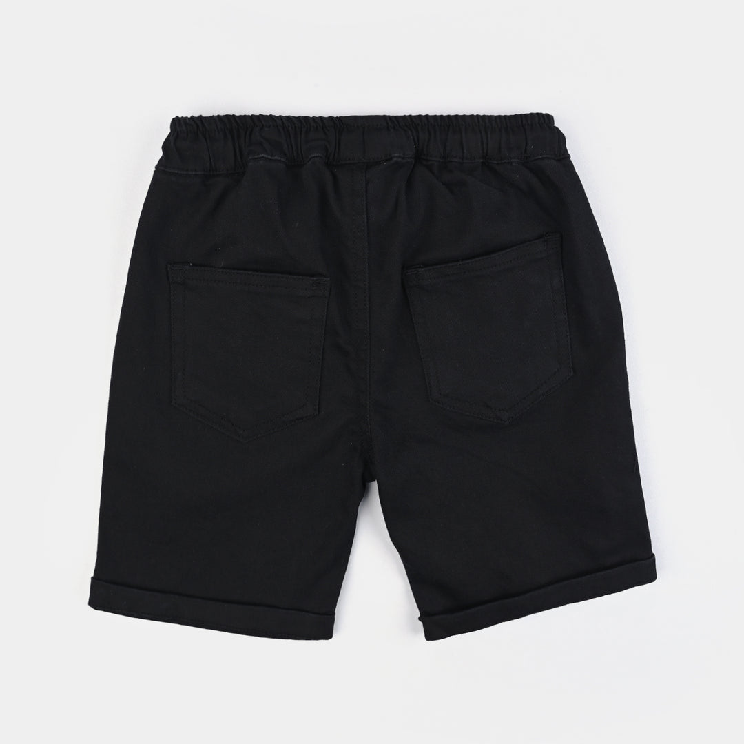 Boys Cotton Twill Short Surf-BLACK