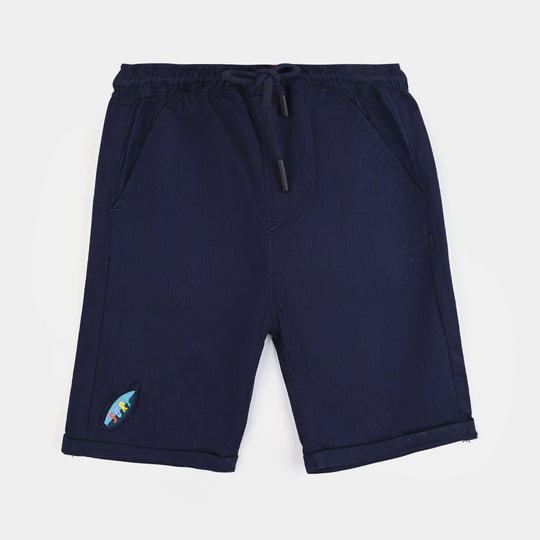 Boys Cotton Twill Short Surf-Navy Blue