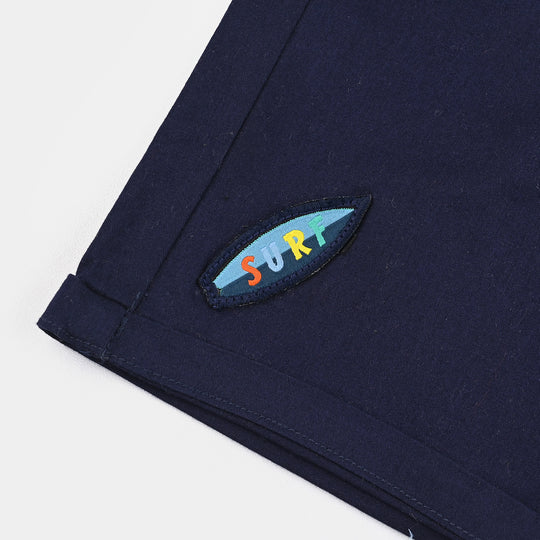 Boys Cotton Twill Short Surf-Navy Blue