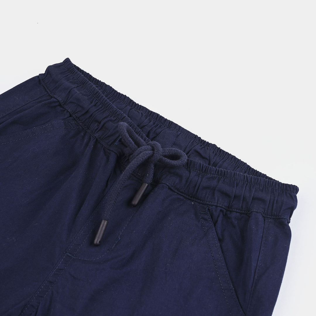 Boys Cotton Twill Short Surf-Navy Blue