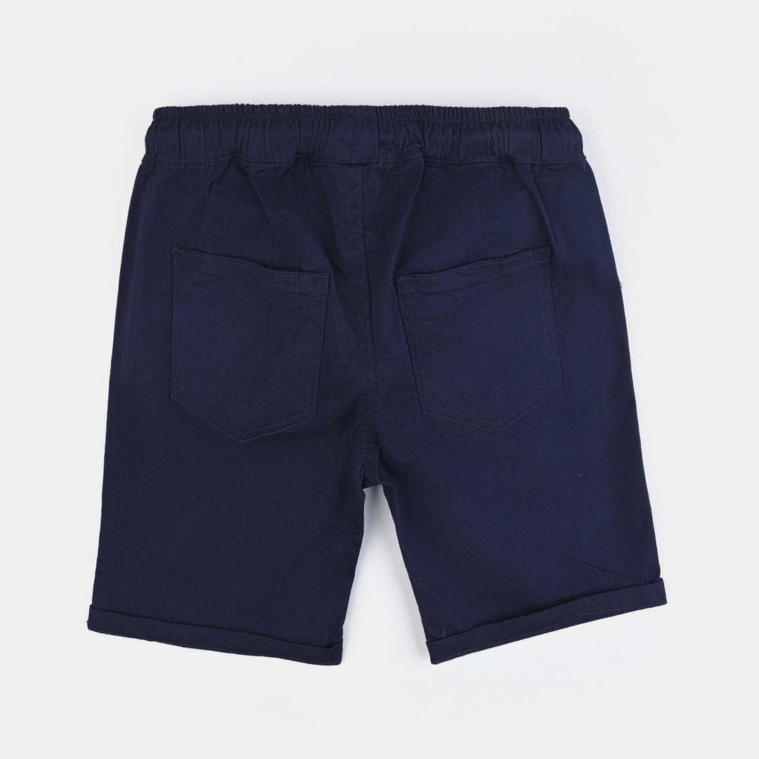 Boys Cotton Twill Short Surf-Navy Blue