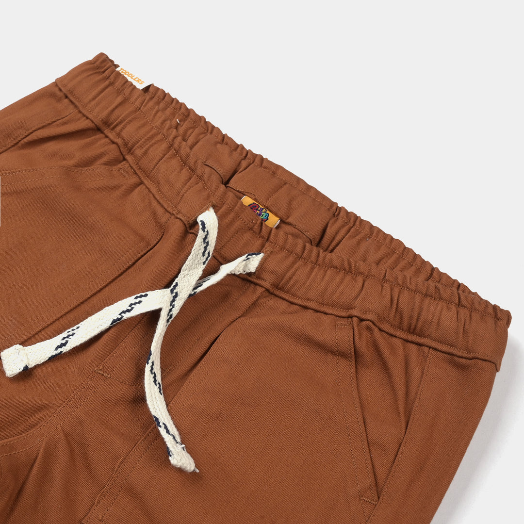 Boys Cotton Twill Short Wave Spot-Dark Brown