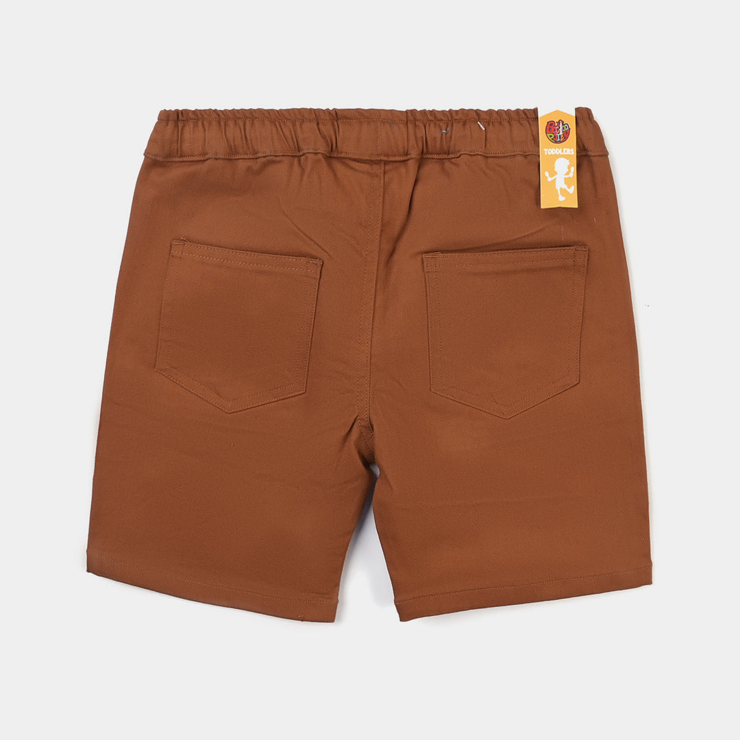 Boys Cotton Twill Short Wave Spot-Dark Brown