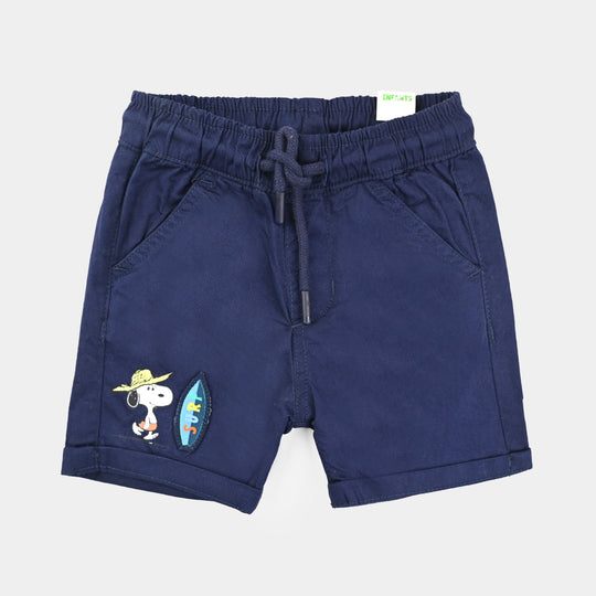 Infant Boys Cotton Twill Short Surf-Navy Blue