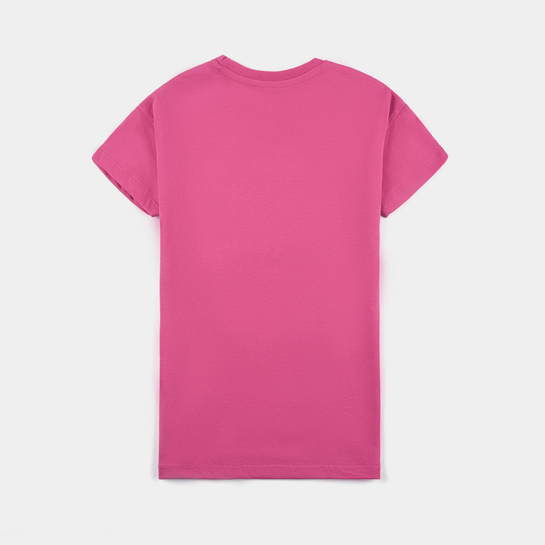 Girls Cotton jersey T-Shirt H/S Lovely-Fuchsia