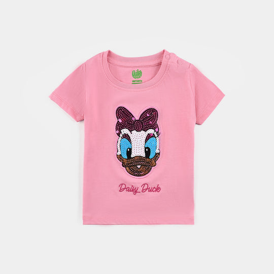 Infant Girls Cotton Jersey T-Shirt-C.Pink