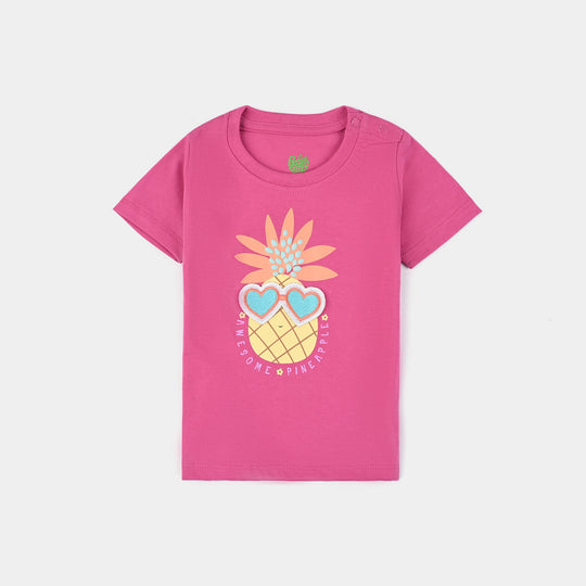 Infant Girls Cotton Jersey T-Shirt Awesome