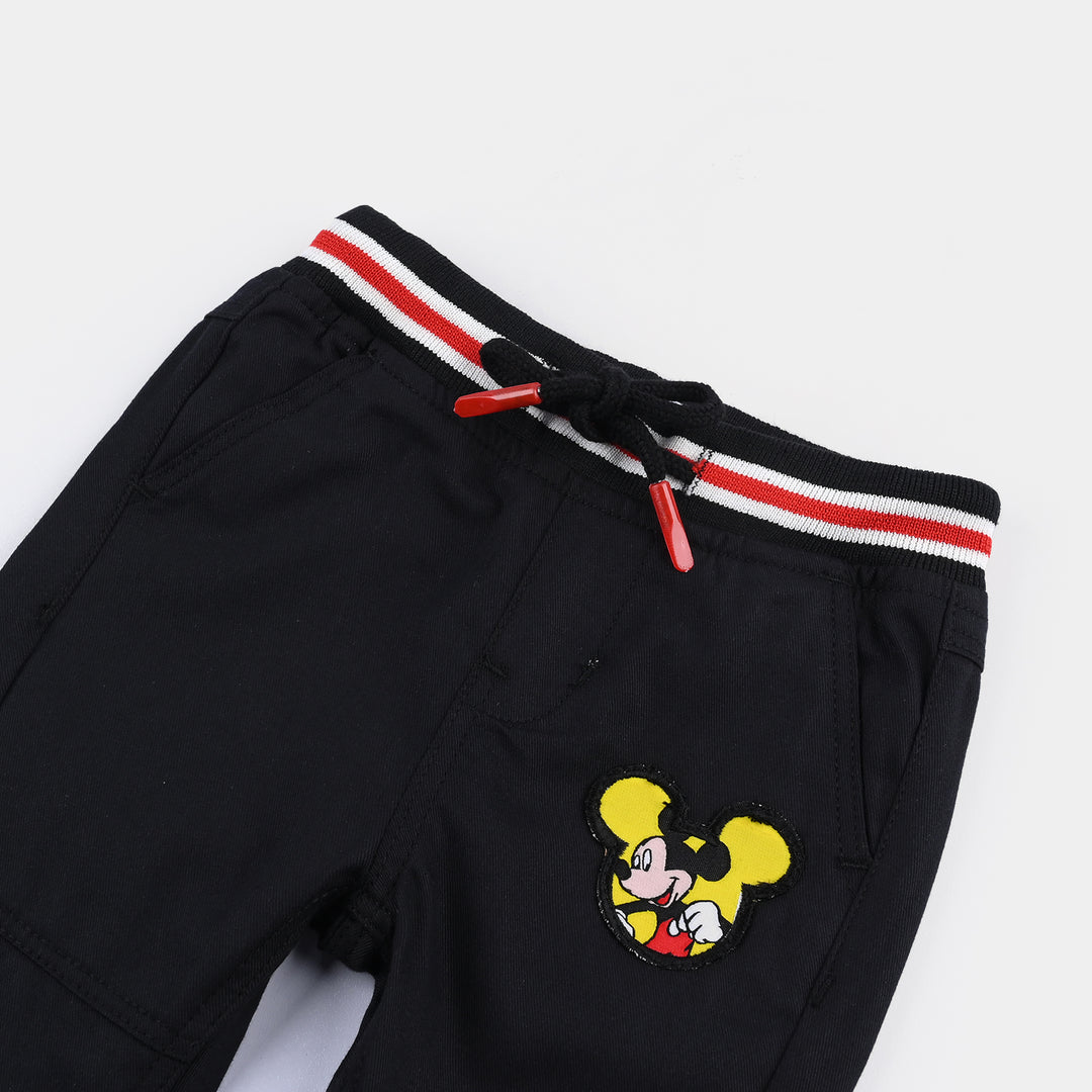 Infant Boys Cotton Twill Pant-BLACK