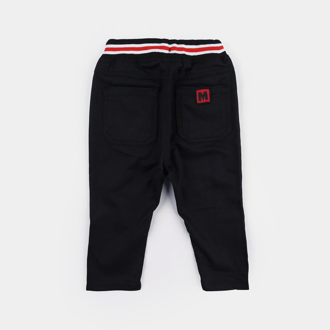Infant Boys Cotton Twill Pant-BLACK