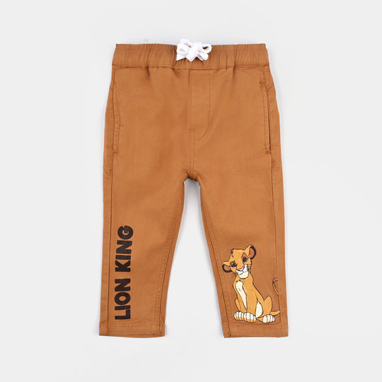 Infant Boys Cotton Twill Pant Lion King-Lt.Brown
