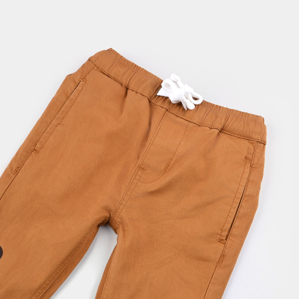 Infant Boys Cotton Twill Pant Lion King-Lt.Brown