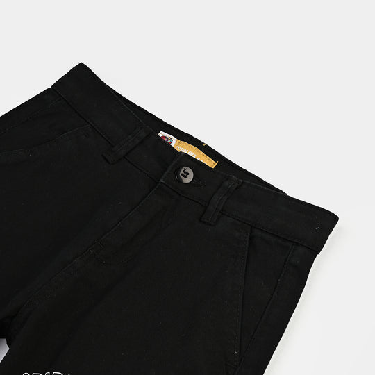 Boys Cotton Twill Short Spider-BLACK