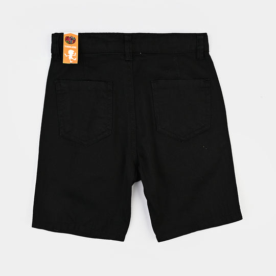 Boys Cotton Twill Short Spider-BLACK