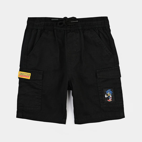 Boys Cotton Twill Short-BLACK