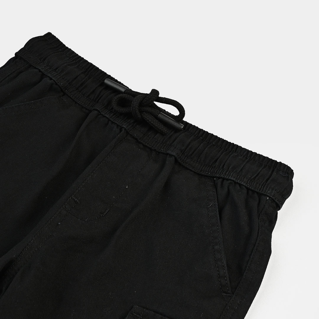 Boys Cotton Twill Short-BLACK