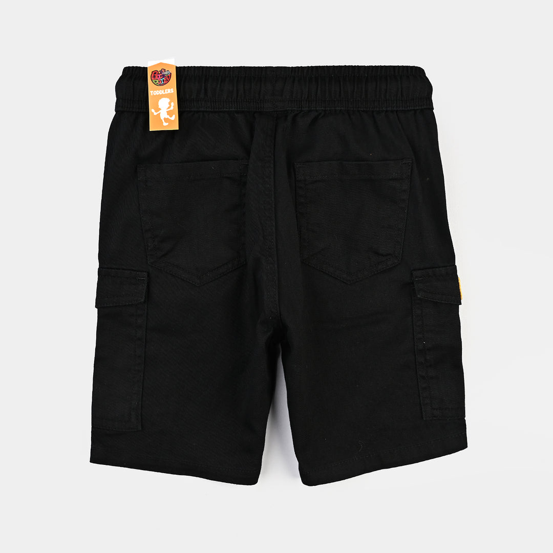 Boys Cotton Twill Short-BLACK