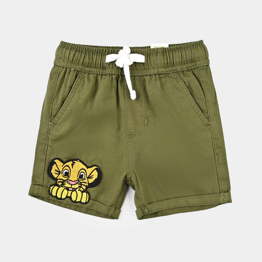 Infant Boys Cotton Twill Short -Dark Green