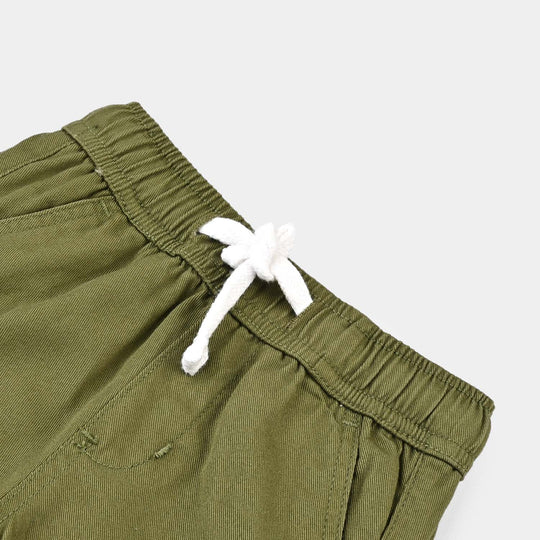 Infant Boys Cotton Twill Short -Dark Green